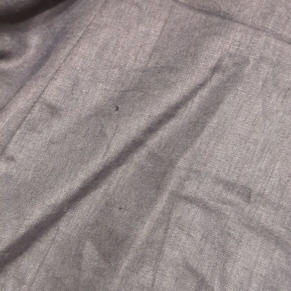 Ann Taylor Loft Linen Black V-Neck Spaghetti Strap Embellished Dress Size 12 - Picture 9 of 11